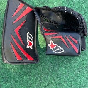 Black & Red Youth Brian's Netzero Goalie Glove & Blocker Set Regular (Used)