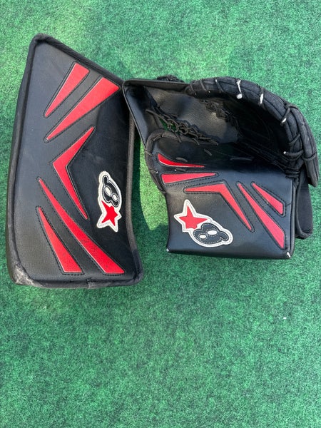 Black & Red Youth Brian's Netzero Goalie Glove & Blocker Set Regular (Used)