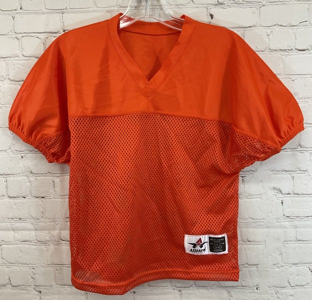 Alleson Athletic 80185 Youth 100% Polyester Mesh Football Jersey Orange S/M