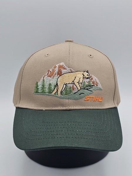 NEW Vintage Mountain Lion Stihl Nature 2005 Promo Hat Cap Vtg Beige Strapback