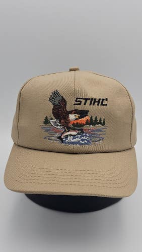 Vintage Stihl Bald Eagle Rainbow Trout K Products Nature Promo Hat Vtg Snapback