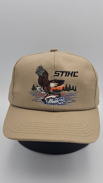 Vintage Stihl Bald Eagle Rainbow Trout K Products Nature Promo Hat Vtg Snapback