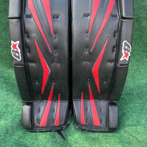 Black & Red Youth Brian's Netzero Goalie Leg Pads (Used) | 25”