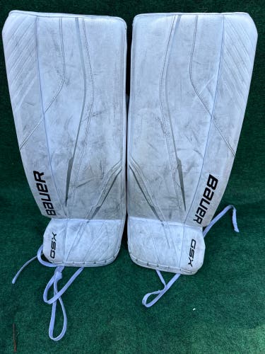 White Bauer GSX Goalie Leg Pads (Used) | Junior Small (26+)