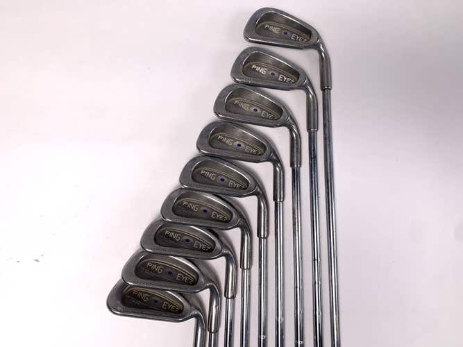 Ping Eye 2 Iron Set 4-PW+SW+LW Blue Dot 1* Up Karsten ZZ-Lite Stiff Steel RH
