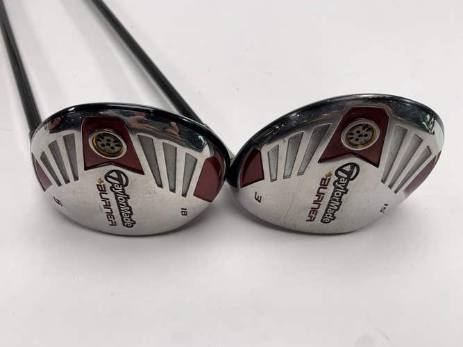 TaylorMade Burner Steel 2007 3 & 5 Fairway Wood Set 15* 18* REAX 50g Regular RH