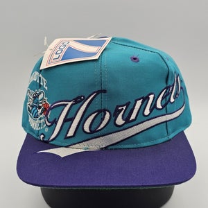 NEW Vintage Charlotte Hornets Logo 7 NBA Sports Spellout Hat Cap Vtg Snapback