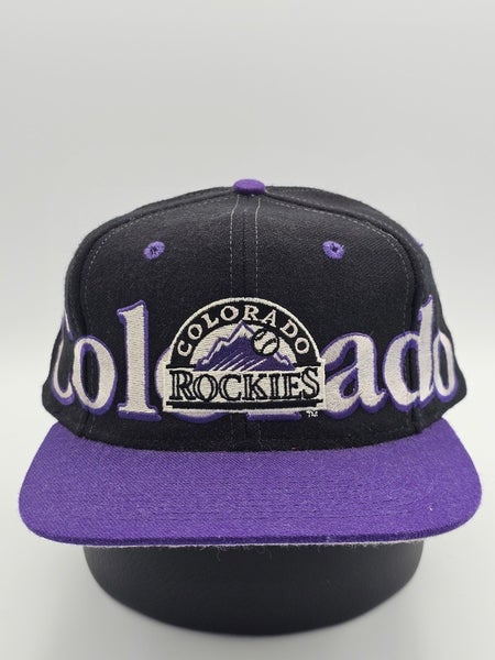 NEW Vintage Colorado Rockies MLB Sports Logo 7 Spellout Wool Blend Hat Snapback