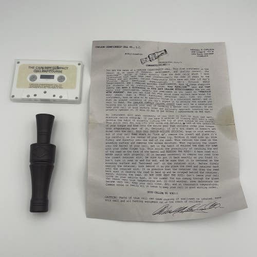 CCC Carlson Championship Calls Brown Duck Call With Lanyard, Tape + Paperwork