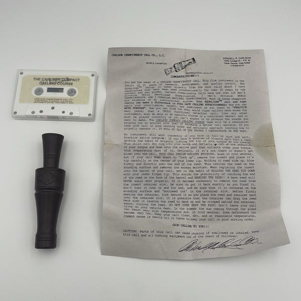 CCC Carlson Championship Calls Brown Duck Call With Lanyard, Tape + Paperwork