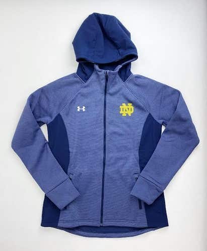 Under Armour Notre Dame Irish Fleece Full Zip Jacket Women's S Navy Blue 136077