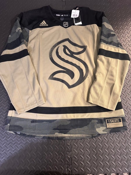 Adidas Seattle Kraken NHL Salute To Service Camo Hockey Jersey SZ 54 Men HB1759