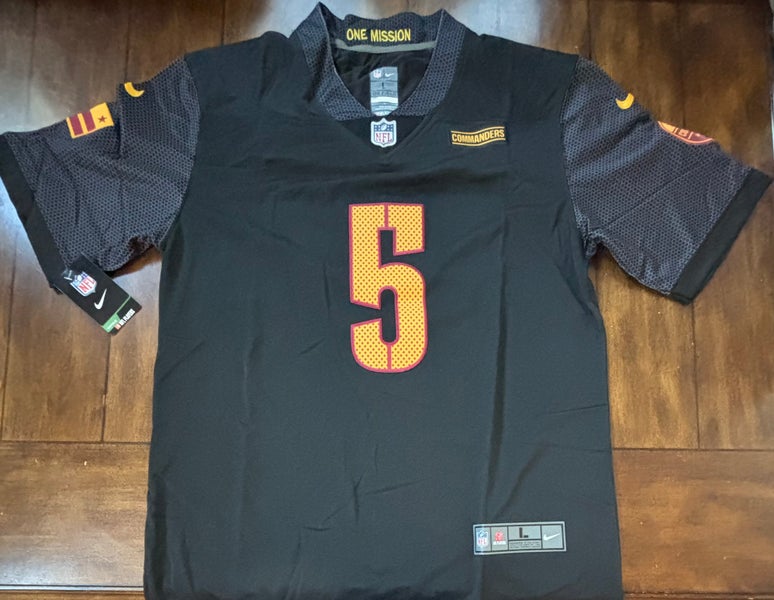 Washington Commanders Jayden Daniels #5  Adult Large Black Jersey