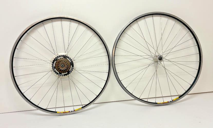 Weinmann ZAC 19 7-Speed 32-Spoke Black Aluminum 700C Hybrid Bike Wheelset