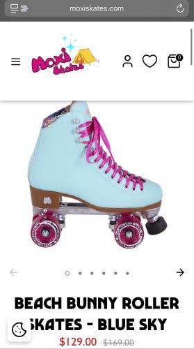 Moxi Beach Bunny Roller Skates Size 3 (New)