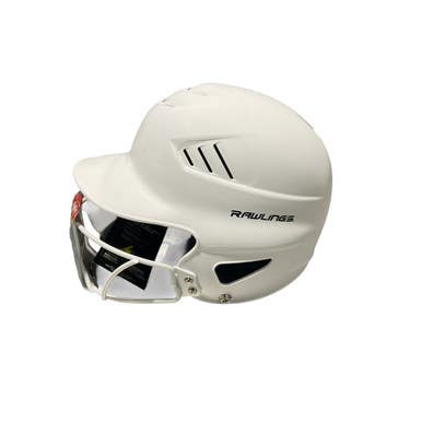 Used Rawlings WHITE SB HELMET Batting Helmet w/Mask White One Size 11834-S000040130