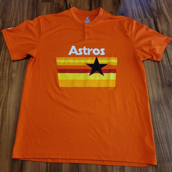 Majestic Cool Base Houston Astros Jersey Style Short Sleeve Shirt, Tag Size XL