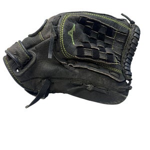 Used Mizuno MMX 1205 RH Throw Fastpitch Gloves Black And Neon Green 12" 11835-S000198082