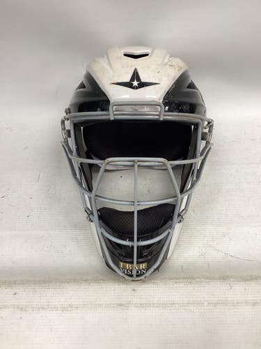Used All-Star MVP 2500-1 Catchers Helmet w/Mask Black And White S/M 11851-S000037581