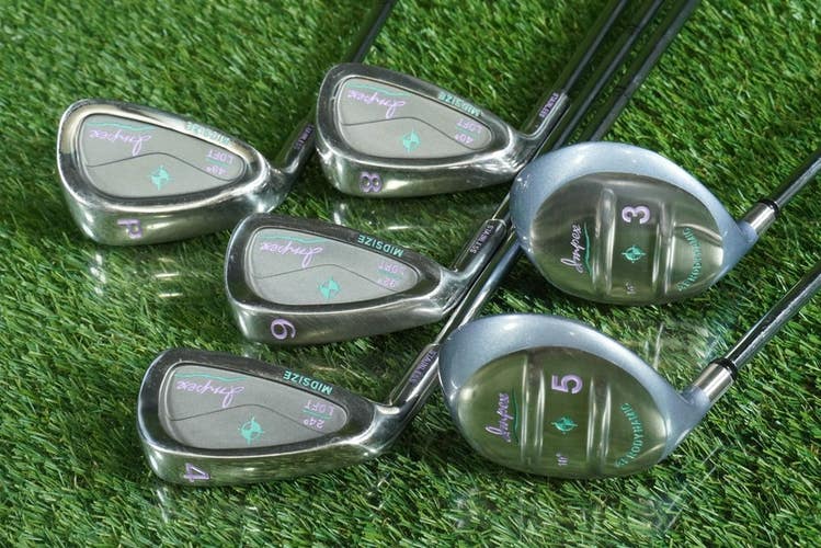 IMPEX MIDSIZE 6pc. LADIES STARTER GOLF SET 4,6,8,PW,3W,5W LEFT HANDED LH ~ WOW!!