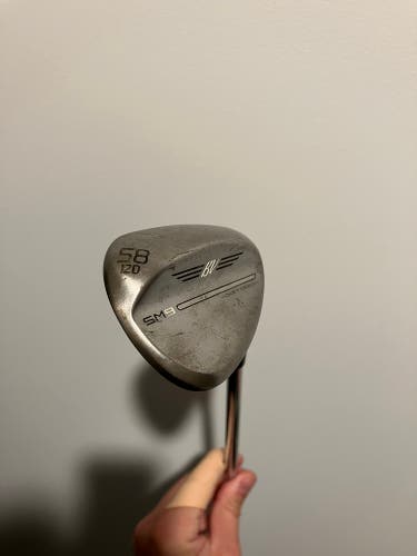Men's Titleist Titleist Vokey SM9 Raw Right Handed Wedge Stiff Flex 58 Degree Steel Shaft (Used)