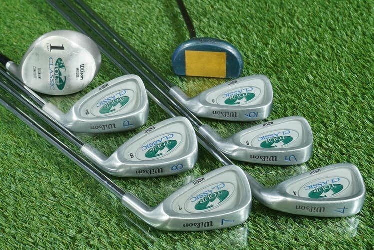 WILSON TOUR CLASSIC 8pc. MENS STARTER GOLF SET 4-8,PW,1W,PUTTER STANDARD FLEX RH