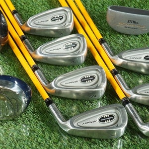 AFFINITY MENS 10PC. GOLF SET  4-7,9,PW,SW,5W, GRAND HAWK DRIVER PRIMA PUTTER RH