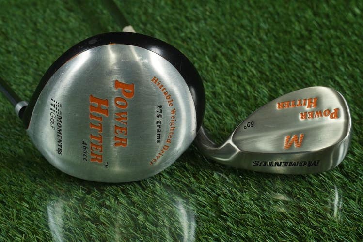 MOMENTUS POWER HITTER WEIGHTED TRAINING AIDS DRIVER, LOB WEDGE ~ JUMBO MAX GRIPS