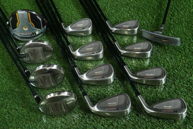 WARRIOR GOLF CUSTOM 13pc. MENS GOLF SET 3-PW,1W,3W,5W,7W, SOFT STROKE PUTTER RH