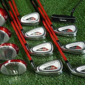 WILSON FIRESTICK MEN'S 12pc. HYBRID GOLF SET 7-PW,SW,1W,3W,5W,3H, MIZUNO PUTTER