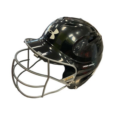 Used Under Armour Batting Helmet w/Mask Black MD 11859-S000025177