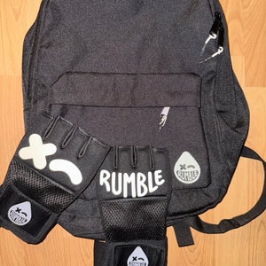 Rumble Boxing large gloves and backpack