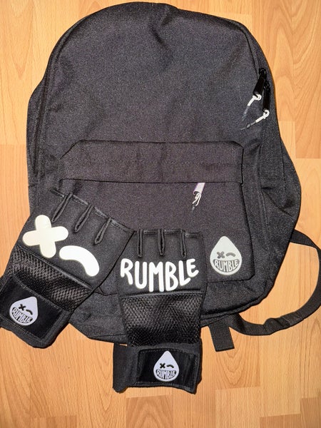 Rumble Boxing large gloves and backpack
