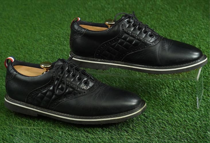 GFORE QUILTED SADDLE GALLIVANTER GOLF SHOES MENS 10, ONYX / BLACK ~ G4MF21EF03