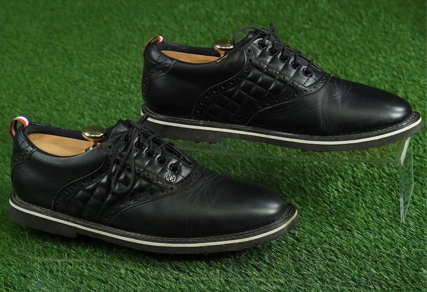 GFORE QUILTED SADDLE GALLIVANTER GOLF SHOES MENS 10, ONYX / BLACK ~ G4MF21EF03