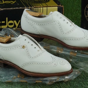 FOOTJOY CLASSICS WINGTIP GOLF SHOES MENS 9.5D, WHITE ~ 56911 ~ NEW & VINTAGE!