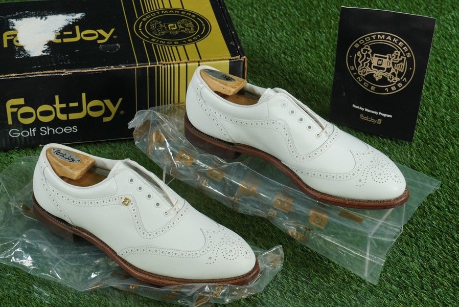 FOOTJOY CLASSICS WINGTIP GOLF SHOES MENS 9.5D, WHITE ~ 56911  display picture 1