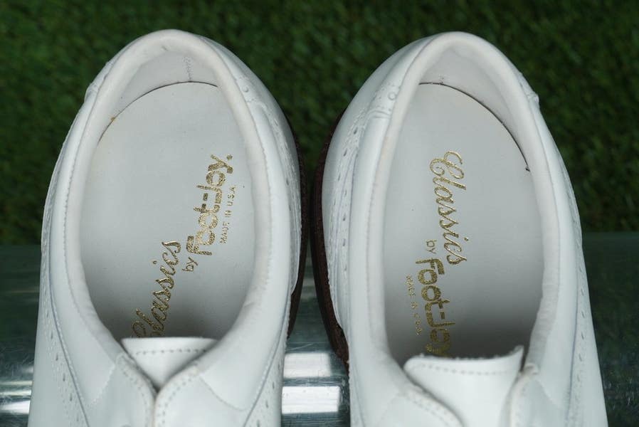 FOOTJOY CLASSICS WINGTIP GOLF SHOES MENS 9.5D, WHITE ~ 56911  display picture 3