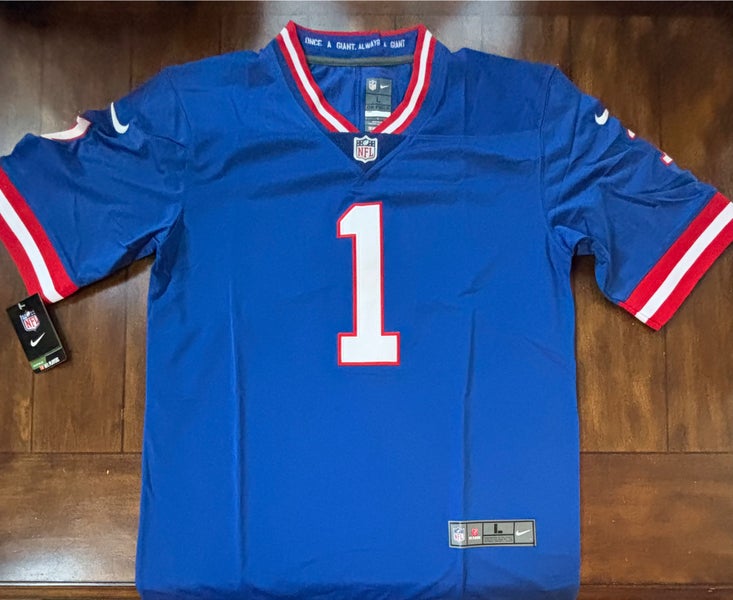 New York Giants Malik Nabers #1 Adult Large Throwback NWT