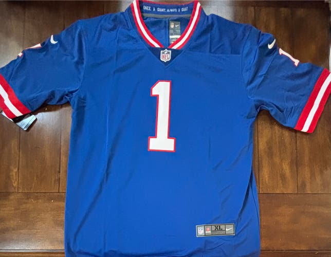 New York Giants Malik Nabers #1 Adult XL Throwback NWT