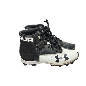 Used Under Armour Adult FB Cleats Black And White Senior 7.5 11862-S000090629