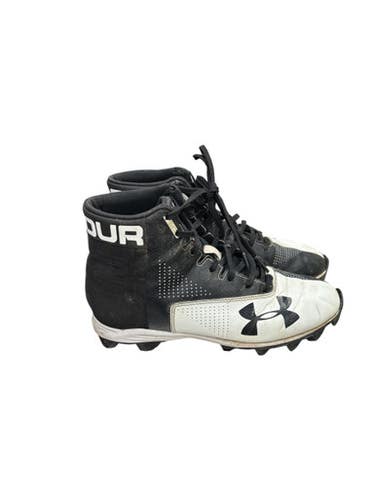 Used Under Armour Adult FB Cleats Black And White Senior 7.5 11862-S000090629