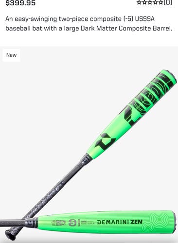2026 DeMarini CF Zen Composite USSSA Certified Bat (-5) 26 oz 31" (New)