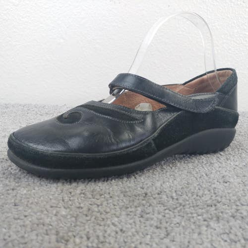 NAOT Matai Mary Jane Womens Size 36 EU Comfort Shoes Black Leather Swirl