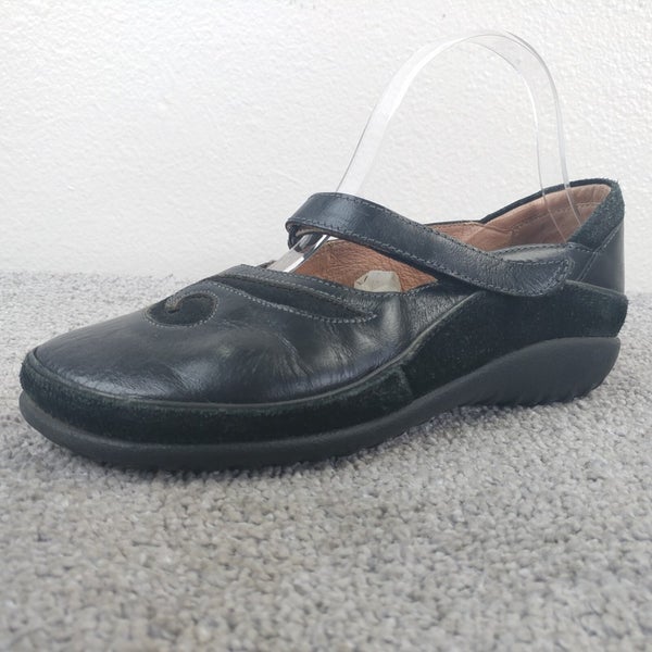 NAOT Matai Mary Jane Womens Size 36 EU Comfort Shoes Black Leather Swirl
