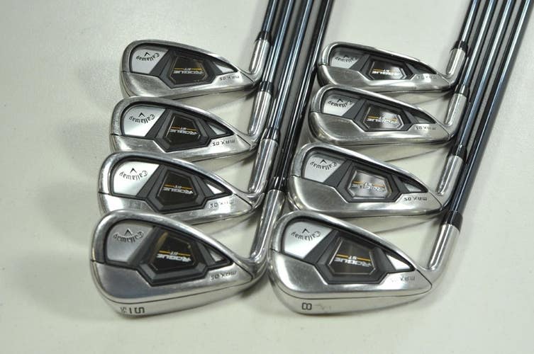LEFT HANDED Callaway Rogue ST MAX OS 5-PW,AW,SW Iron Set Regular Graphite 202073