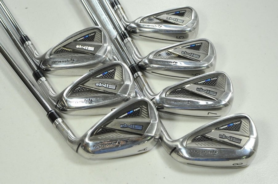 TaylorMade SIM2 Max 5-PW,AW Iron Set Regular Flex Right KBS MAX MT Steel #202051