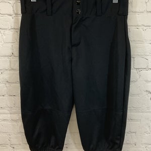 Alleson Athletic Youth 100% Polyester Knee Length Baseball Pants Black Medium