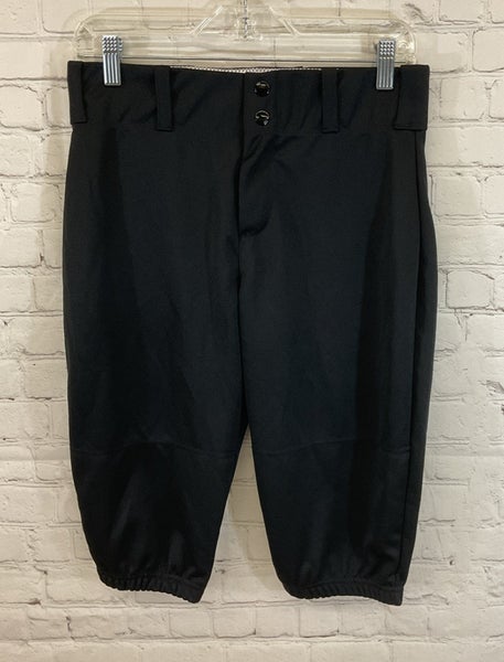 Alleson Athletic Youth 100% Polyester Knee Length Baseball Pants Black Medium