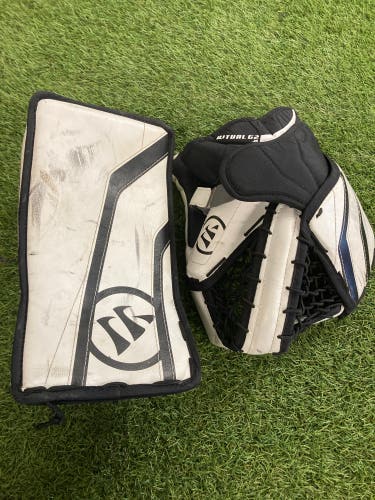 White Junior Warrior G2 Goalie Gloves & Blockers Regular (Used)
